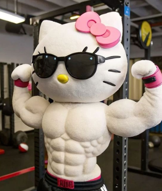gấu bông hello kitty cơ bắp