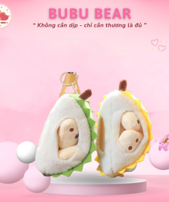 Móc khóa gấu bông miếng sầu riêng 3 múi có thể tách rời 11cm