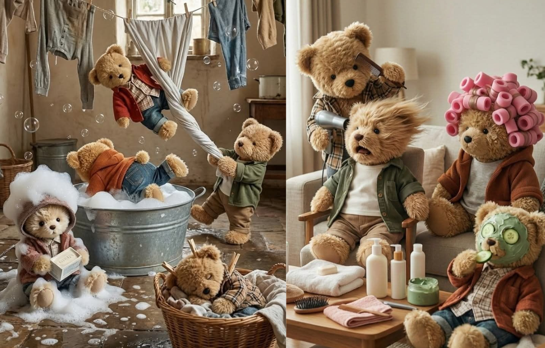 cách giặt gấu bông