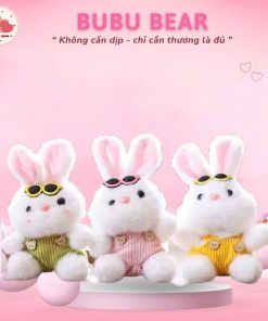 Móc khoá thú bông thỏ trắng