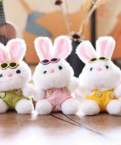 Móc khoá thú bông thỏ trắng