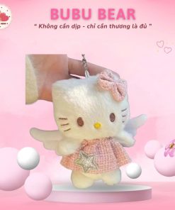 Móc khóa Hello Kitty váy hồng siêu dễ thương đáng yêu treo balo túi xách
