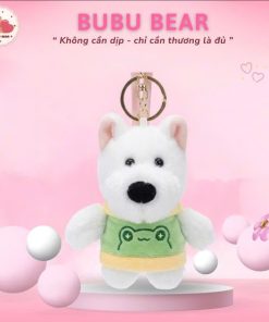 Móc khóa cún bông trắng