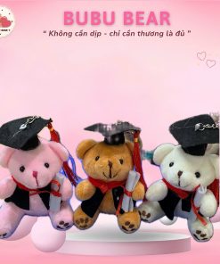Móc khoá gấu bông tốt nghiệp loại 12cm hàng QC